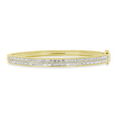 1.87ct 14k Yellow Gold Diamond Baguette Bangle